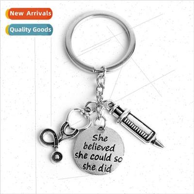 She believed she could so she did Needle syringe Stethoscope