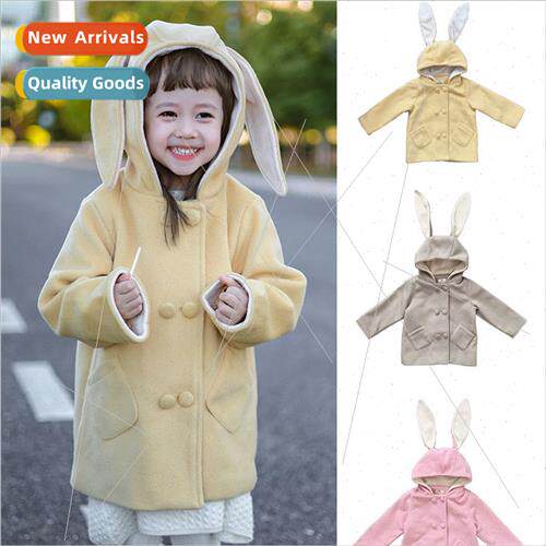 Childrens winter thickened warm tweed jacket girls baby Kore
