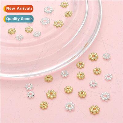 14K gold color preservation snowflake spacer diy handmade je