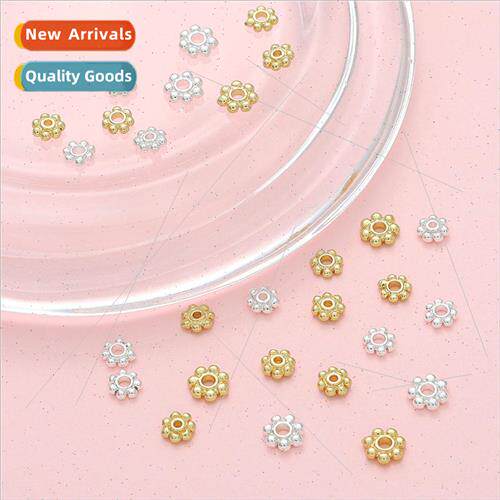 14K gold color preservation snowflake spacer diy handmade je
