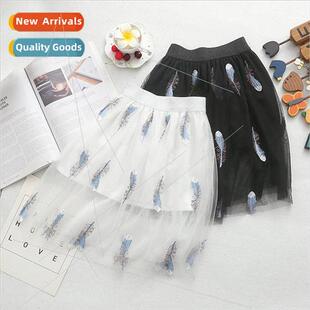 Girls mesh skirt 2020 summer princess bustle skirt tutu chif