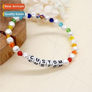 Wind String Alphabet Beads Colorful Crystal Beads Between Im