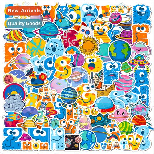 100 small size 4cm planet astronaut stickers space astronaut