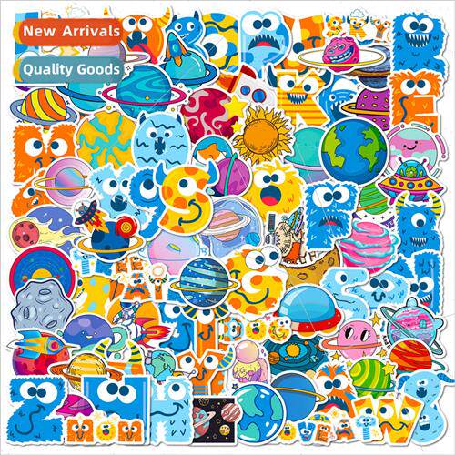 100 small size 4cm planet astronaut stickers space astronaut