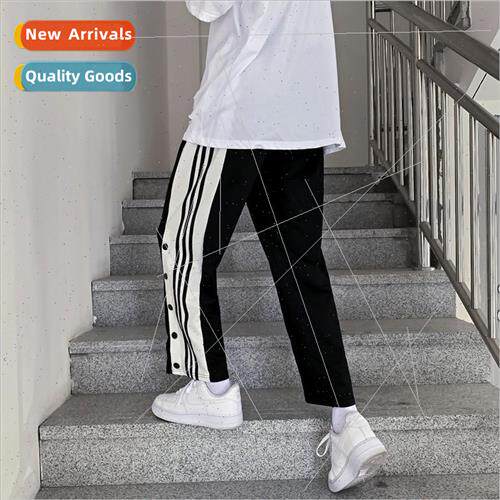 Wide-legged pants men loose straight sports pants ins Hong K