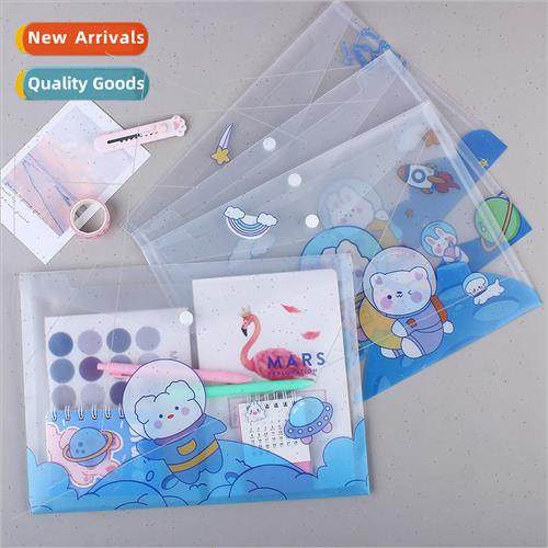 Korean students cute A4 test paper file bag fresh flowers tr