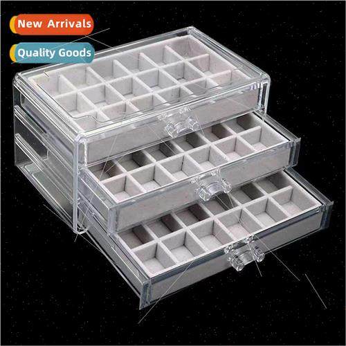 3 Layer 5 Drawer Combination Transparent Jewelry Box Velvet