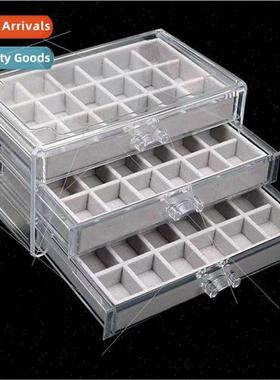 3 Layer 5 Drawer Combination Transparent Jewelry Box Velvet