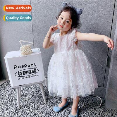 Girls dresses childrens clothing 2023 summer dress butterfly