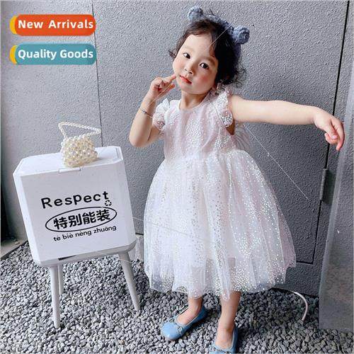 Girls dresses childrens clothing 2023 summer dress butterfly