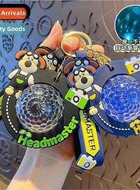 Cartoon colorful ambient light cute glasses cowboy dog keych