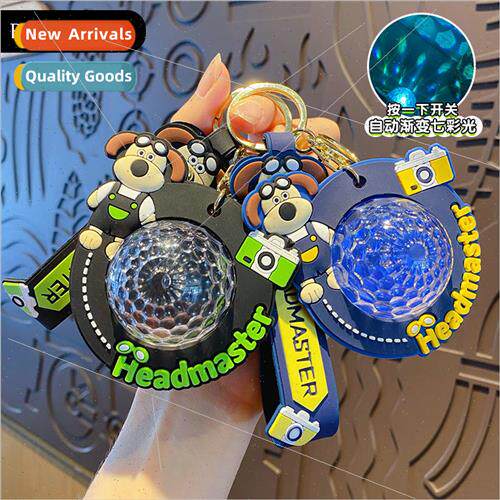 Cartoon colorful ambient light cute glasses cowboy dog keych