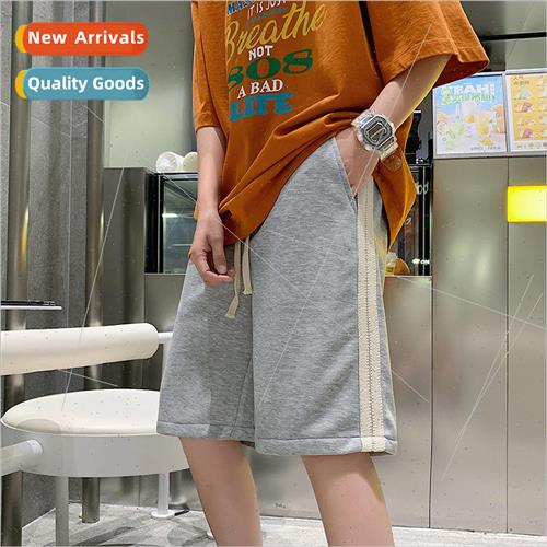 Striped sports shorts mens summer outside the big pants bask