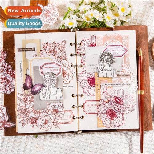 Botanical ne Drawing PET Sticker Pack Blossom Deadline Serie