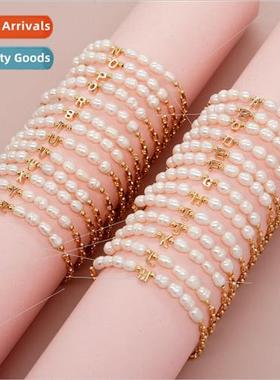 18K gold plated color chevron chain metal letters baroque na