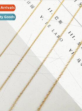 Copper plating 18K gold flattened O chain homemade necklace