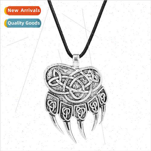 Nordic Slavic Wolf Paw Necklace Vintage Personalized Paw Pen