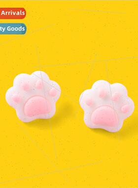 Cute pink cat paw brooch plastic buttons animal mini scarf b