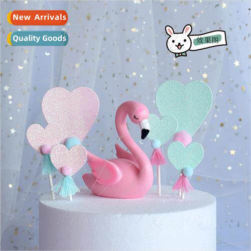 New glitter cake inserts small fresh insert flag love heart
