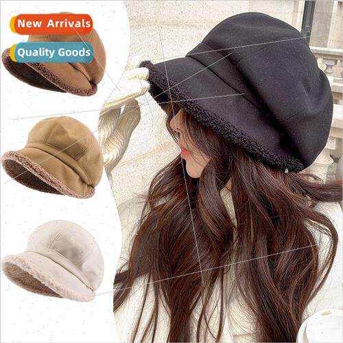 Beret female fall and winter Japanese thickened warm plush o