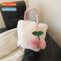Bag 2022 new winter plus handbag girl heart cherry fur woman