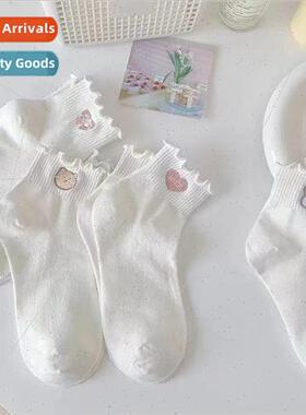Socks female spring and summer thin white mid-calf socks Jap