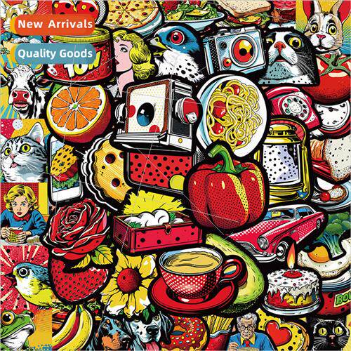 50 cartoon American retro ins  stickers decorative phone cas