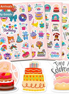 4pcs/pack 100 stickers birthday cake children cartoon party