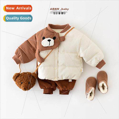 Baby winter cotton jacket children cartoon bear padded jacke