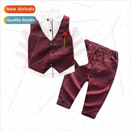 2021 fall boys three-piece Korean  of the long-sleeved shirt