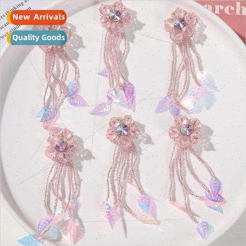 Sequins leaves tassels flowers diy knitting beads hair clips