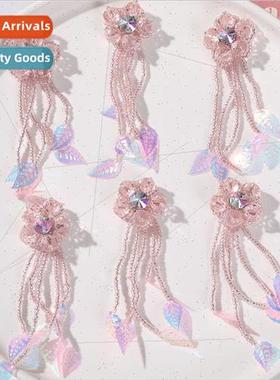 Sequins leaves tassels flowers diy knitting beads hair clips