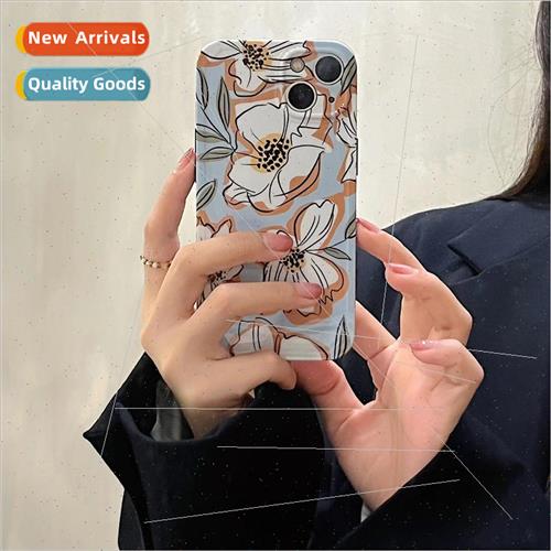适用 iphone13pro max simple pen flowers apple 12 phone case
