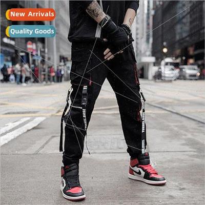 flutter belt drawstring leg work pants mens personalized hip