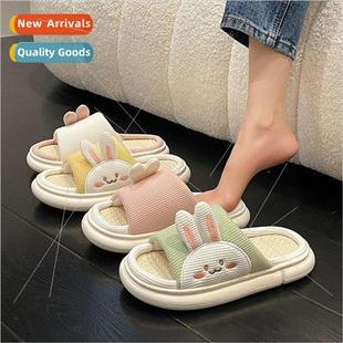 slippers female home rabbit indoor linen seasons Cute four
