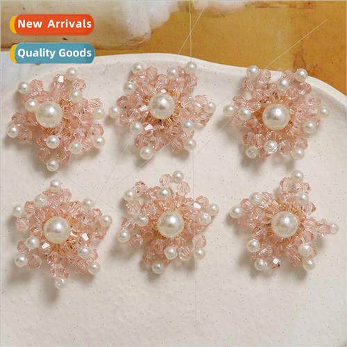 Gentle sweet crystal pearl snowflake flowers diy handmade we