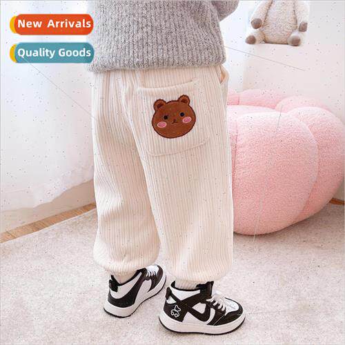 Girls pants children cartoon sports leisure corduroy childre