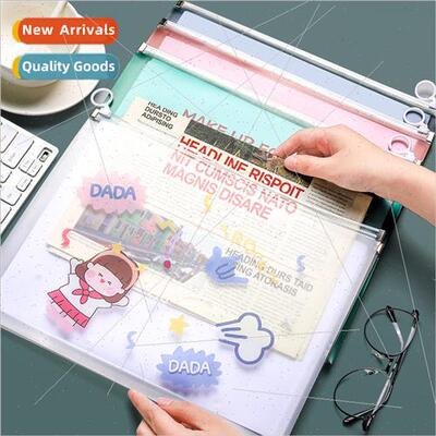 A4 transparent file bag pull side file bag Korean small fres