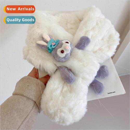 2023 new imitation otter rabbit fur scarf female winter Kore