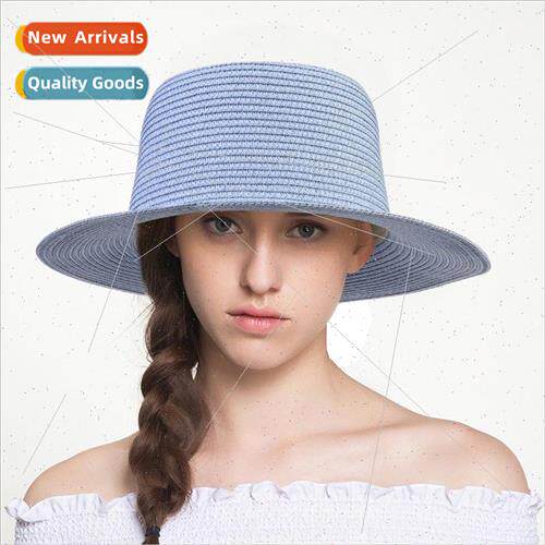 Spring and summer new simple concave top straw hat men and w