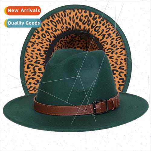 Male new reverse leopard tweed cap bowler hat autumn and win