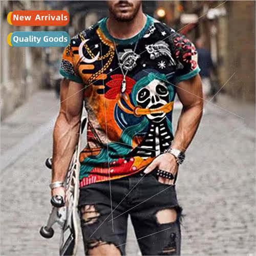 2021 Spring/Summer New Gradient Printing Color Blocking Mens