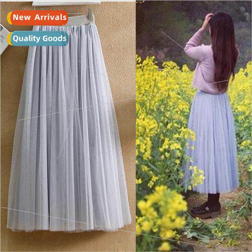 New spring sarong bustier skirt mid-length high-waisted mesh