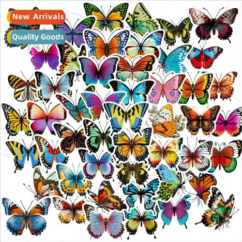 50 butterfly stickers hot  cartoon colorful flowers butterfl