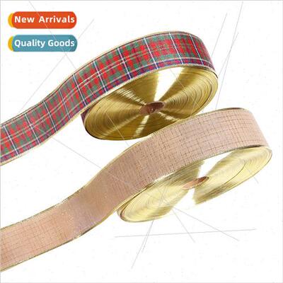 2023 new imitation burlap Christmas decorative ribbon bow gi