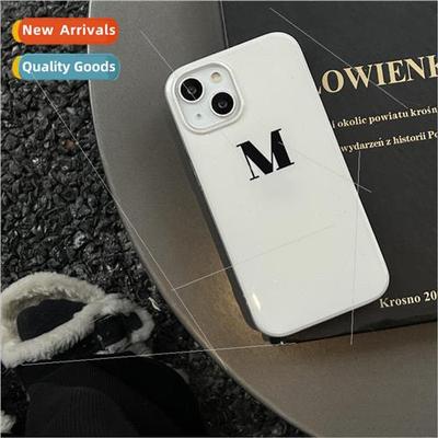 ins minimalist rice white background letter M 适用 iPhone 14