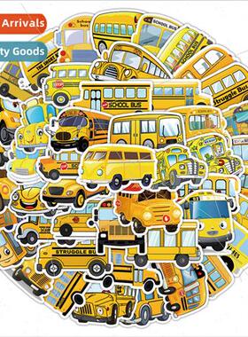 50 cartoon school bus children doodle notebook handbook cell