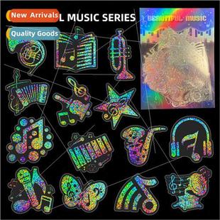 50 Music Symbols lver Laser Stickers Kids Kindergarten Decor