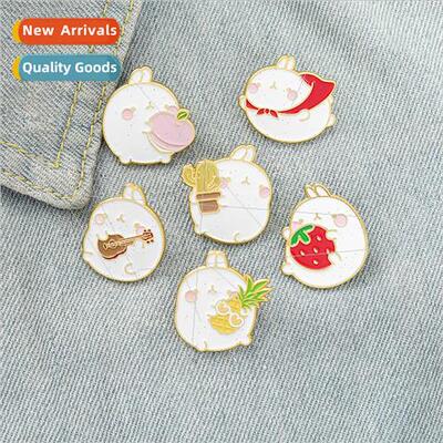 Cartoon new creative cute cute little fat rabbit brooch pers