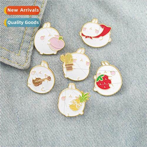 Cartoon new creative cute cute little fat rabbit brooch pers